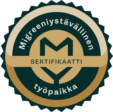 Kultainen Migreeniystävällinen työpaikka -sertifikaatti.